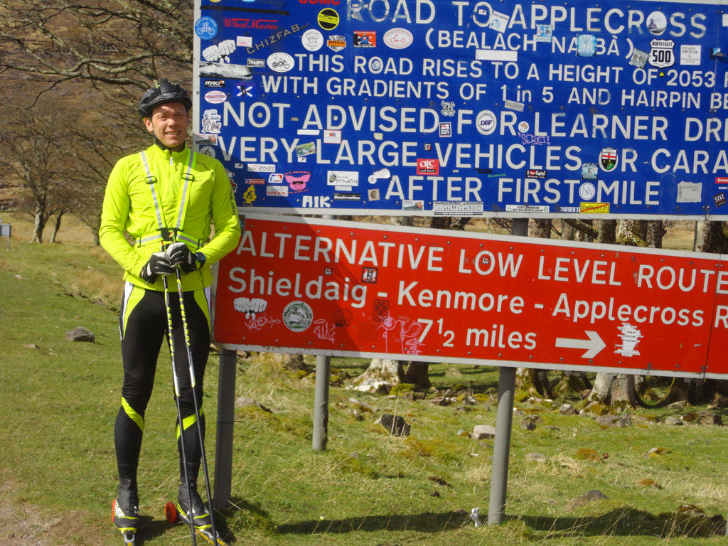 Mit Skirollern auf den höchsten Pass.