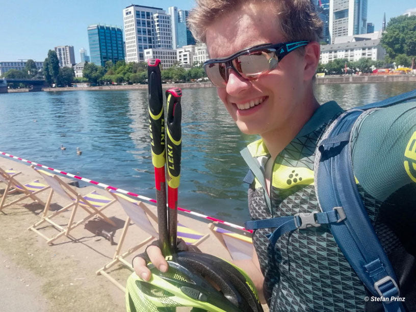 Stefan Prinz auf Skiroller durch Deutschland