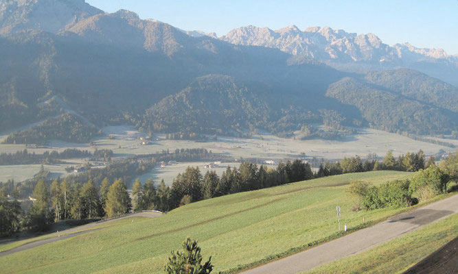 Aussicht vom Ratsberg auf die Dolomiten und das Pustertal